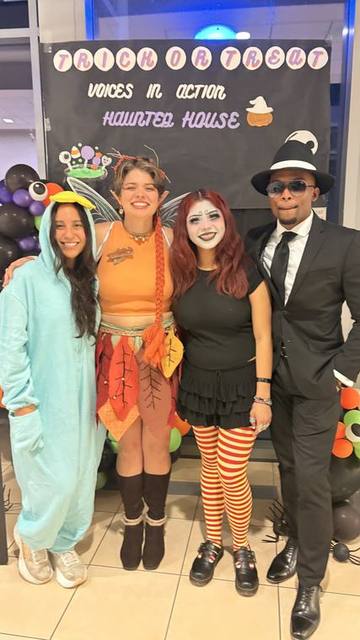 Club crew at the Voices in Action haunted house.
